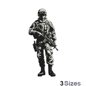 Soldier - Machine Embroidery Design - 3 Sizes