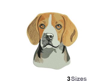 ビーグル犬の頭のアウトライン - 機械刺繍デザイン - 2 サイズ、犬の頭