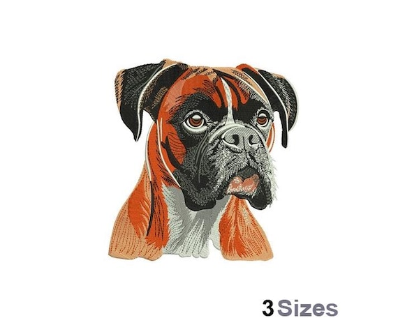 Boxer Dog - Machine Embroidery Design - 3 Sizes