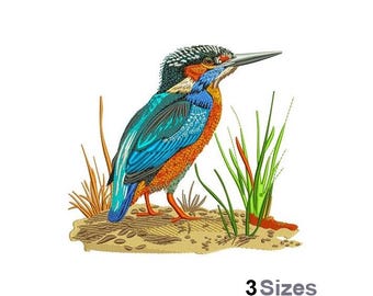 Kingfisher - Machine Embroidery Design - 3 Sizes