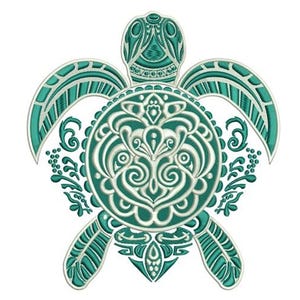 Tortue de mer tribale - motif de broderie Machine - 3 tailles