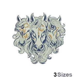Horse Heads - Machine Embroidery Design - 3 Sizes