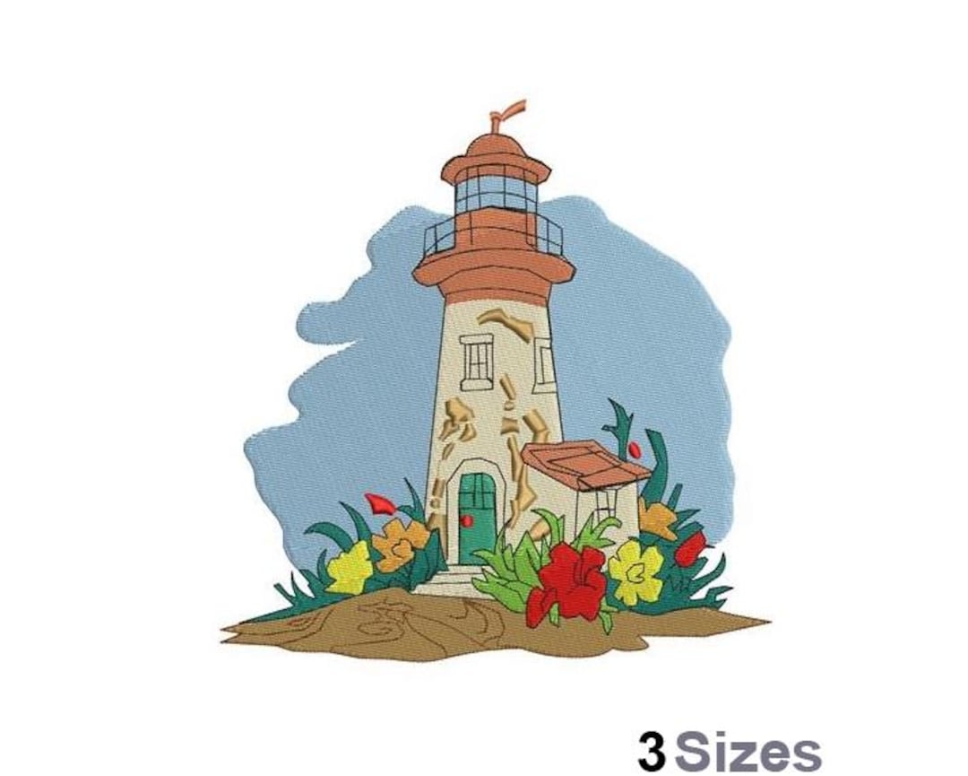 Lighthouse - Machine Embroidery Design - 3 Sizes - Etsy