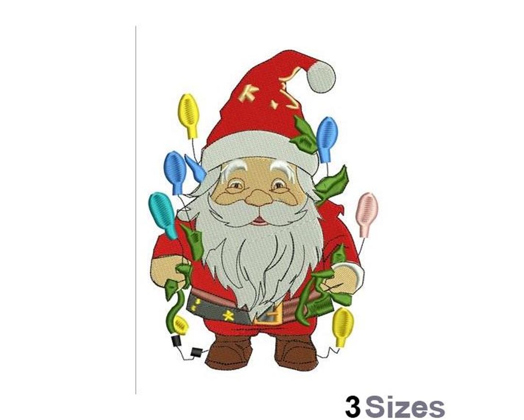 Machine Embroidery Split Santa Holiday Lights Santa - Machine Embroidery Design - 3 Sizes - Etsy