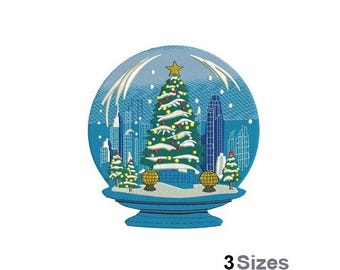 Weihnachts-Schneekugel - Stickdatei für die Stickmaschine - 3 Grössen