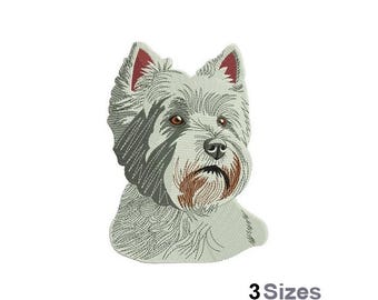 West Highland White Terrier - Maschinenstickerei - 3 Größen