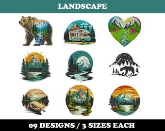 Landscape (9 Designs) - Machine Embroidery Bundle