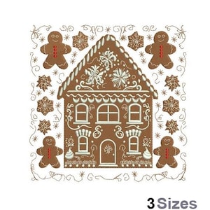 Bloc de courtepointe en pain d'épice - motif de broderie machine - 3 tailles