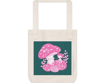 Mushroom Girl Organic Canvas Tote Bag