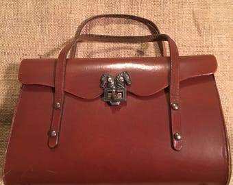 Vintage Leather Purse || Vintage Purse with Horseheads || Vintage Purse || Horsehead Purse