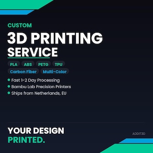 Custom 3D Printing Service | PLA ABS PETG | Prototype & Replacement Parts | Multi-Color | Europe