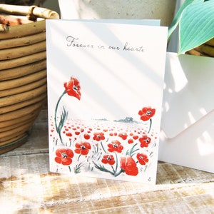 Carte de champ de coquelicots | Condoléances | Mes plus sincères condoléances | Bonne chance | Sincères condoléances | Sympathie