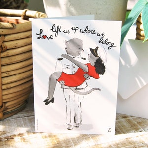 Carte d’amour des imitateurs | Carte chat | Saint-Valentin | Félicitations | Bonne chance | Mariage | Célébrer | Un officier et un gentleman