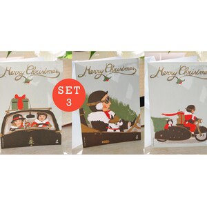 Ensemble de collection OLDTIMER | Cartes de Noël originales et amusantes dessinées à la main | Retour sur les Noëls d'autrefois...
