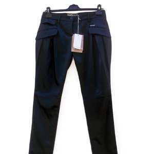 Black Trousers John Galliano Rare Vintage 2000s Elegant Pants with Pleats  Size 30/44 Never Worn with Tags