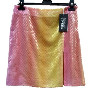 Versace Jeans couture Sequined Pencil Dance Skirt Vintage 2000s seguined skirt Versace.