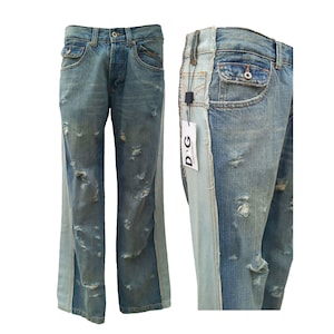 DOLCE & GABBANA  ripped Jeans 2000s - denim pant, D and G Vintage men jeans, size 31/45.
