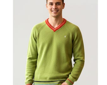 100% Pure Cashmere V-Neck Sweater for Men by Italian Brand Jaggy