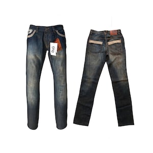 Jeans Leather Dolce & Gabbana | denim trouser Y2k |