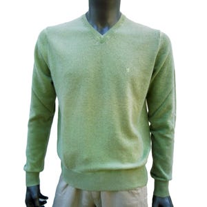 Pullover 100% Kaschmir, Männer Vintage Pullover mit V-Ausschnitt, Gr. xl