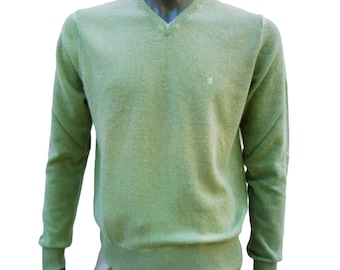 Mens 100% Cashmere V-Neck Vintage Sweater Size XL