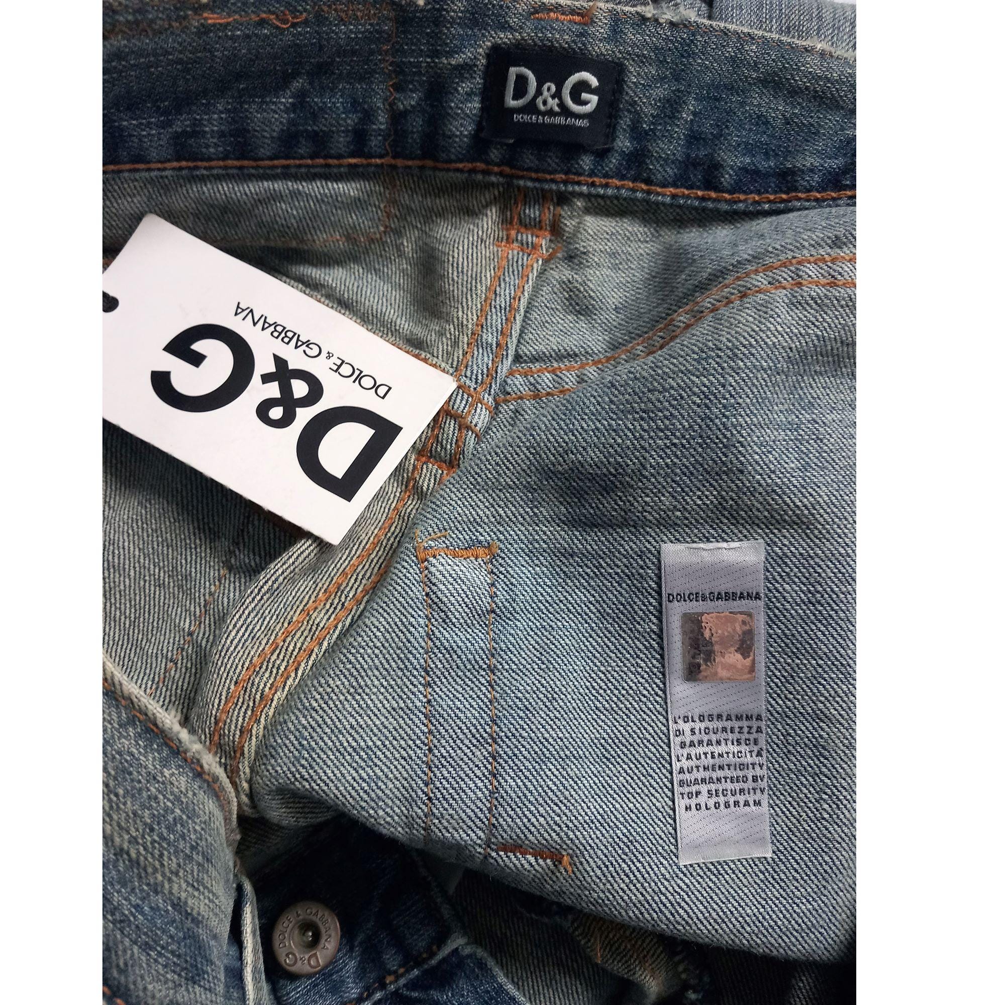 Vintage Dolce & Gabbana Men Ripped Jeans 2000s - Denim Pant Size