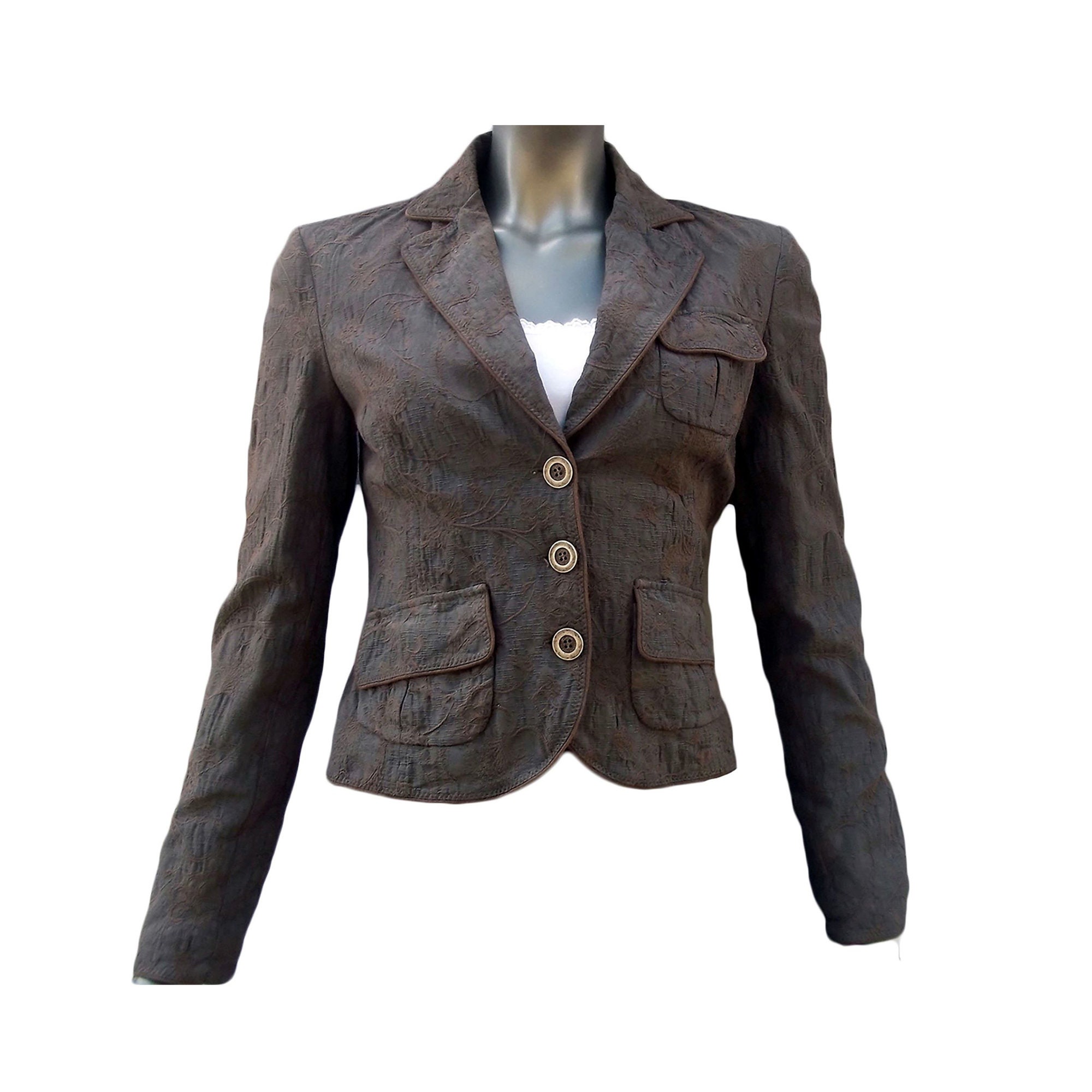 Roberto Cavalli Jacquard Fabric Womens Blazer | Vintage Jacket