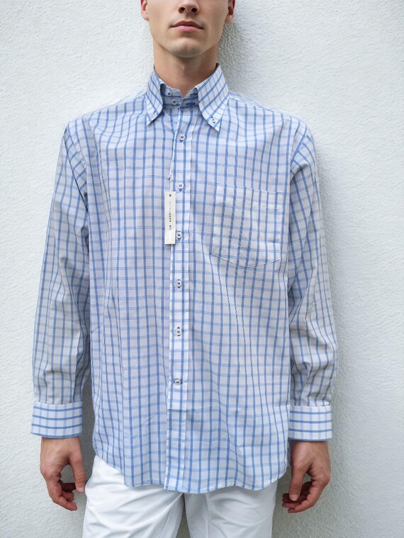 ALEXANDER MCQUEEN Men's Vintage Checked Shirt, Long Sleeve Button