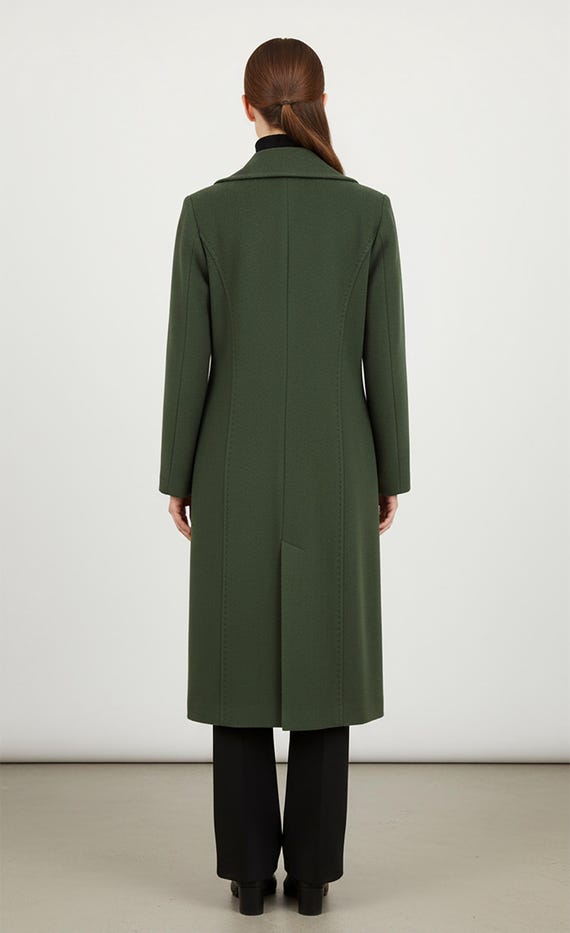 Vintage Dolce & Gabbana Wool Coat – 2000s Green Double Breasted