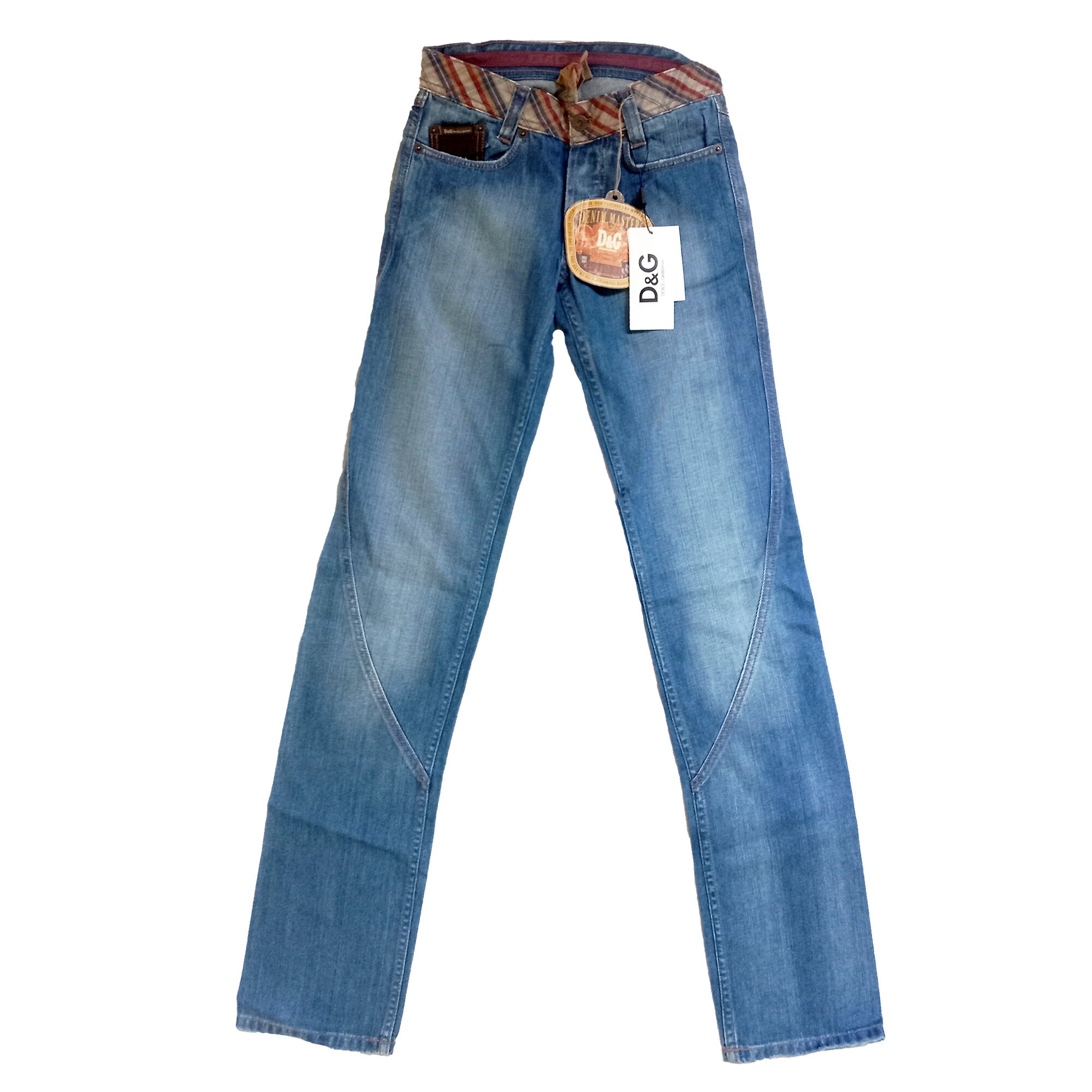 DOLCE & GABBANA - Jeans, Vintage Denim Pants With Leather Trim. - Etsy