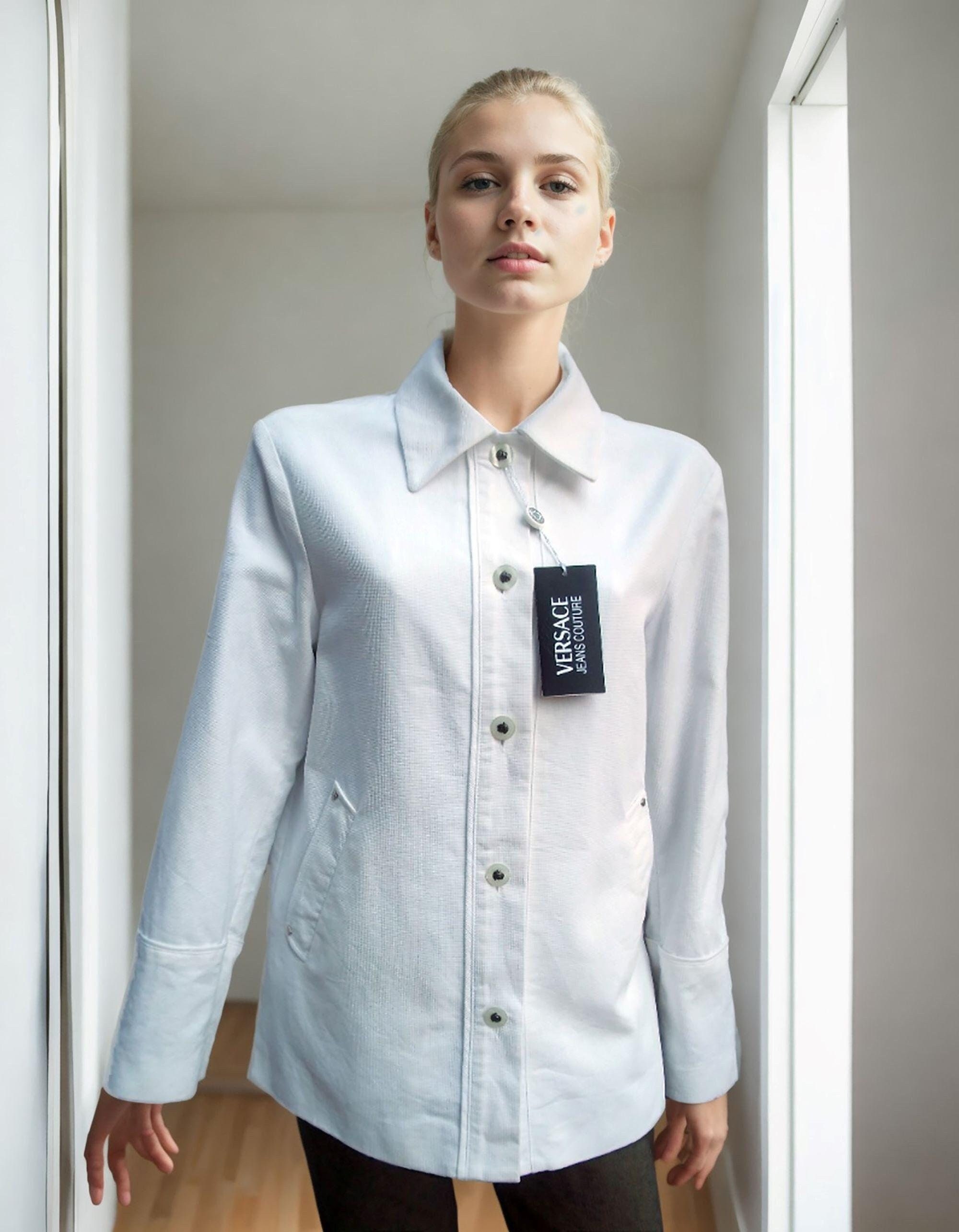 00s VERSACE Button fly short jacket