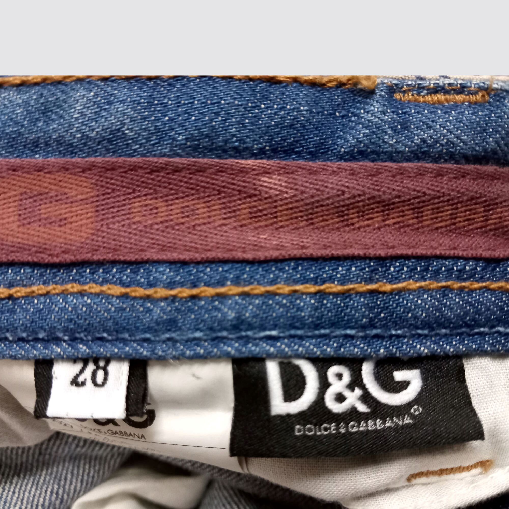DOLCE & GABBANA - Jeans, Vintage Denim Pants With Leather Trim. - Etsy
