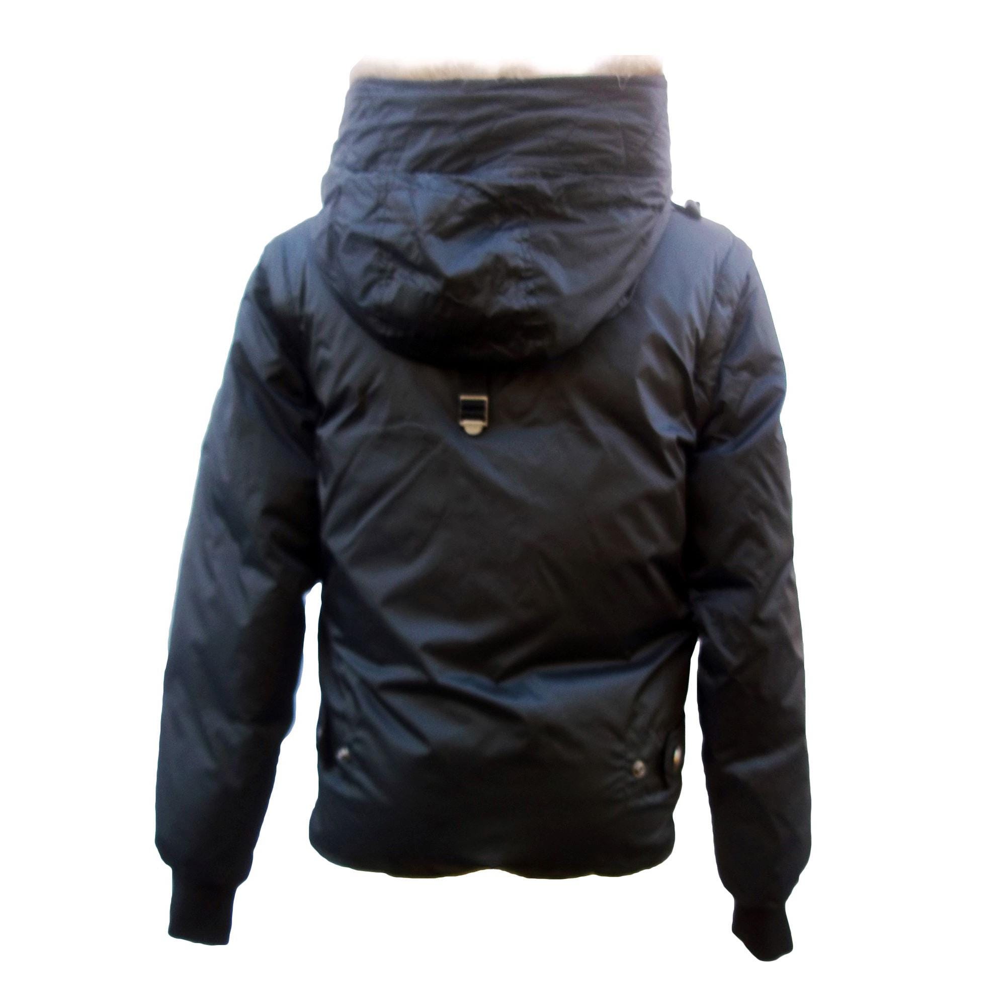 Vintage Calvin Klein Goose Down Jacket - Black Hooded Puffer 