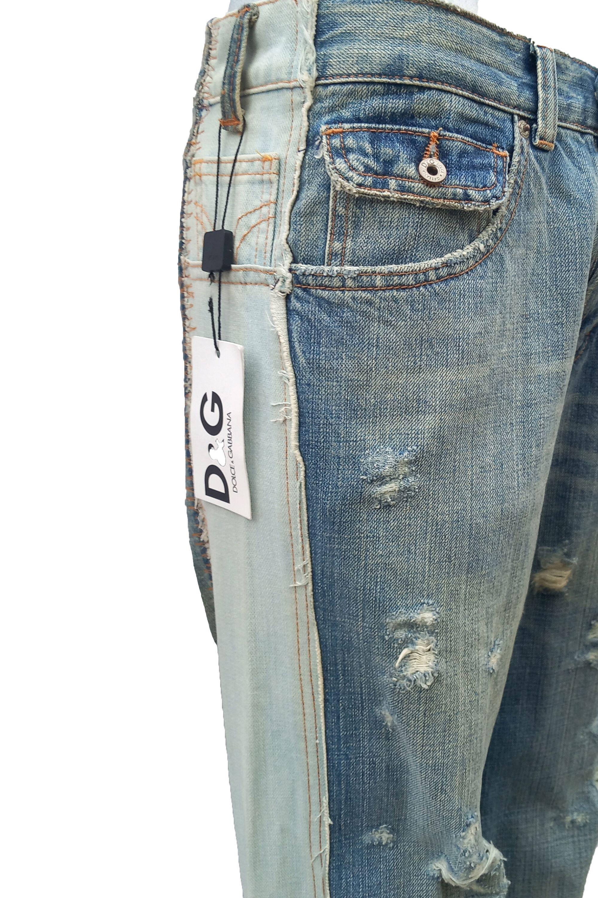 Vintage Dolce & Gabbana Men Ripped Jeans 2000s - Denim Pant Size 