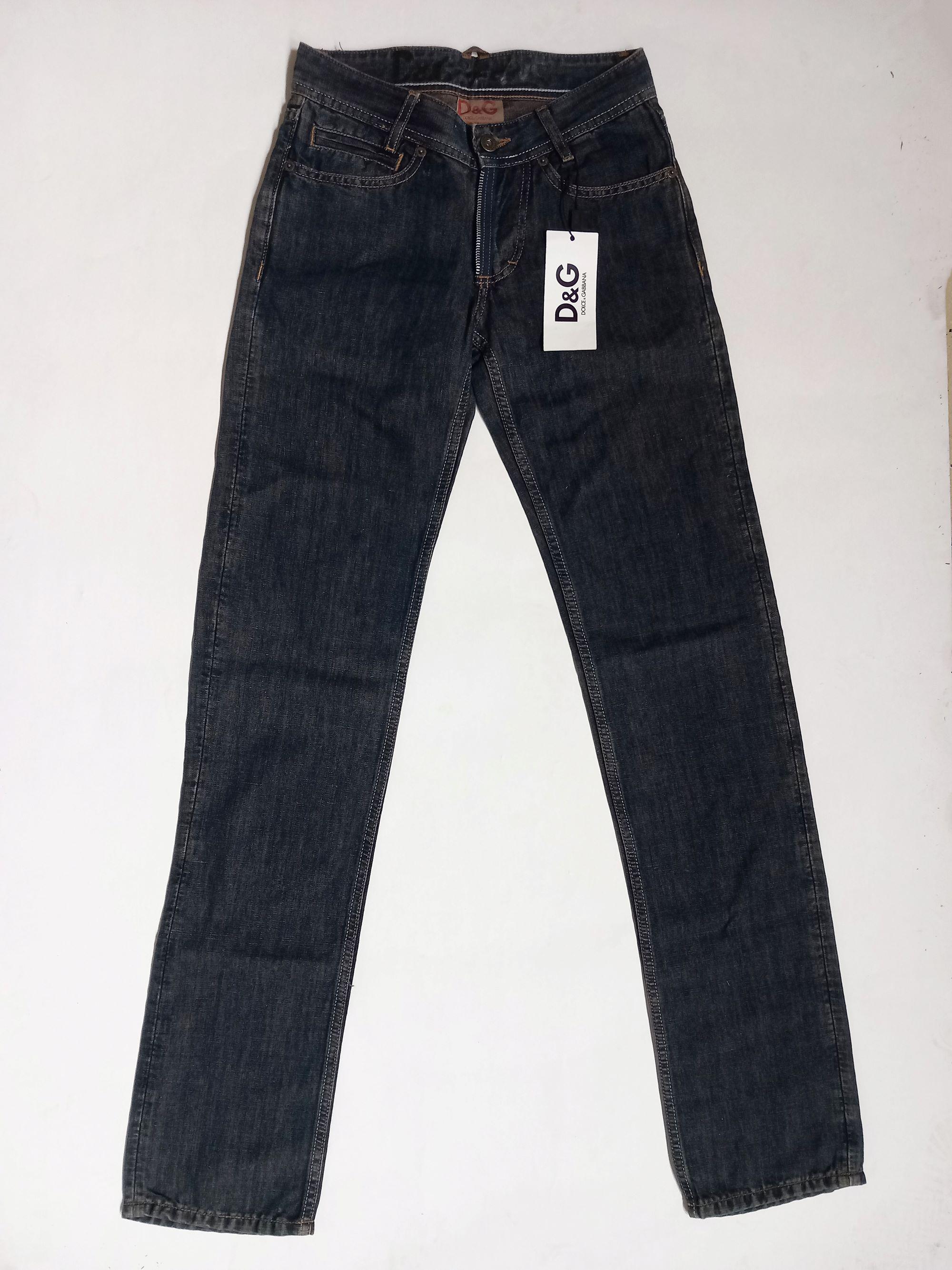 Vintage Y2k Dolce & Gabbana Blue Jeans – Embroidered Logo Cotton
