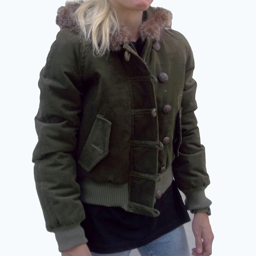 Parka Jacket Women Vintage Dolce Gabbana With Genuine Fur Hood