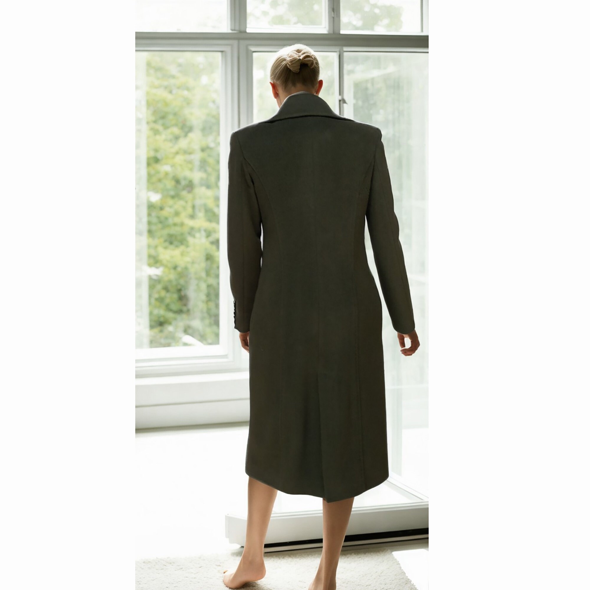 Vintage Dolce & Gabbana Wool Coat – 2000s Green Double Breasted 