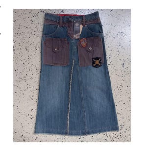 Skirt Denim | long flared jeans skirt