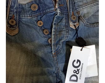Dolce & Gabbana Archive Jeans With Leather Labels and Appliques