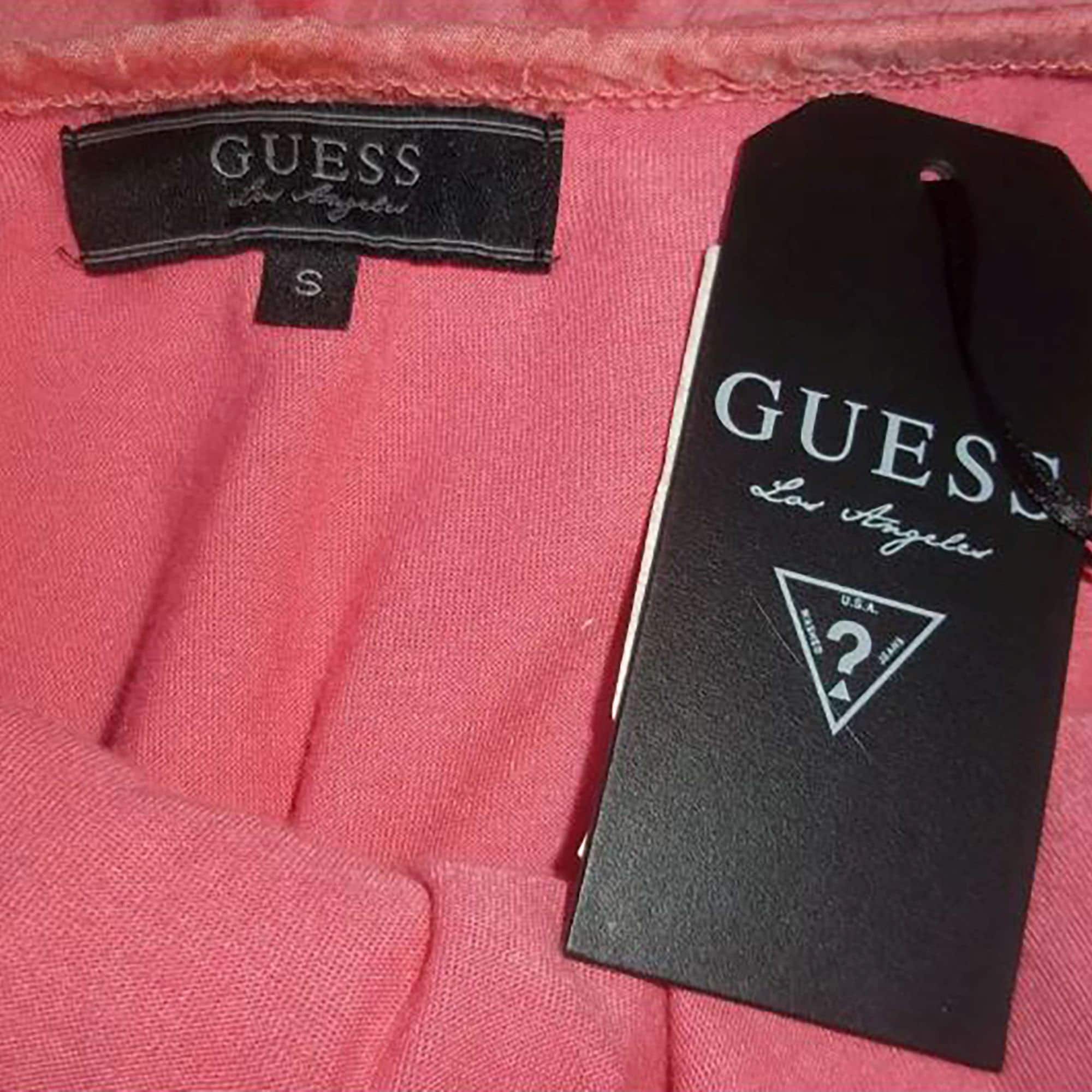Top Vintage Pink Silk - GUESS Y2k, Ruffle Top for Women. - Etsy