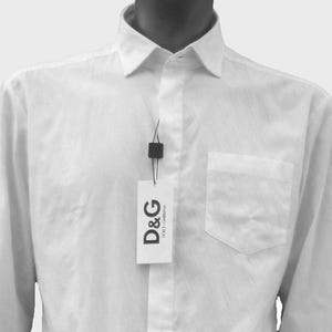 Shirt White long-sleeved men&#39;s Dolce & Gabbana, vintage shirt size 56 Italy.