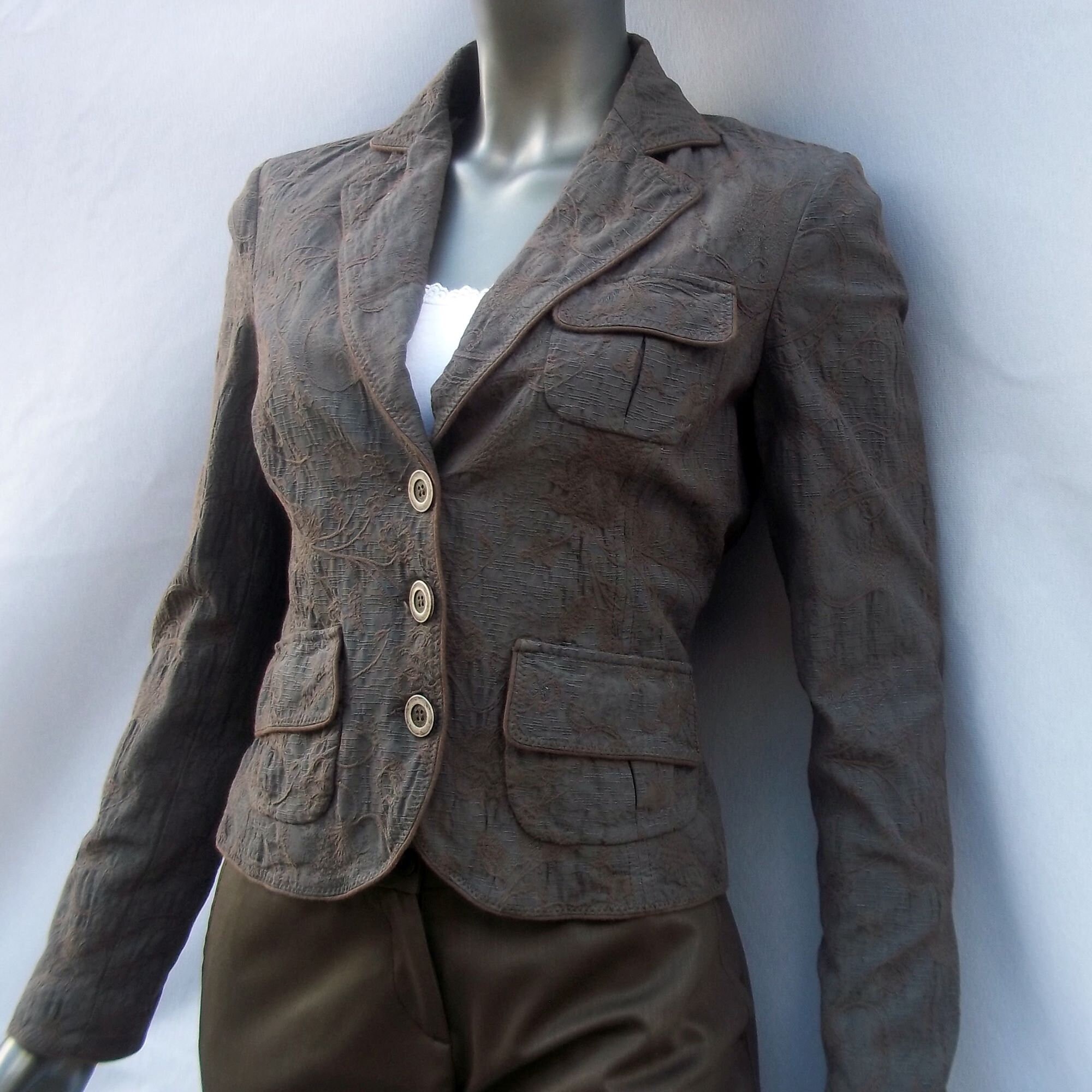 Roberto Cavalli Jacquard Fabric Womens Blazer | Vintage Jacket