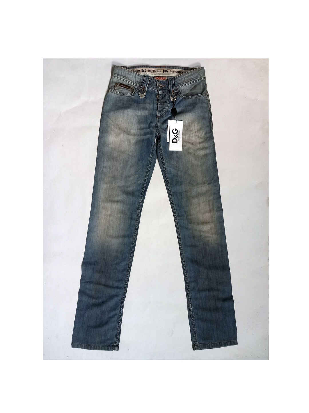 Jeans DOLCE & GABBANAtaille W30 Gris Charbon - Coupe Slim, Broderies, Neuf Avec étiquettes