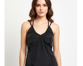 Y2k Gaudi vintage black silk top
