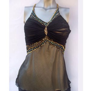 Vintage Corset Top Guess By Marciano Elegant Top with Precious Top with Rhinestones.