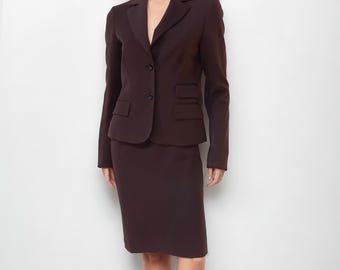 Vintage Calvin Klein Collection Suit - Designer Jacket and Skirt Set Size 40