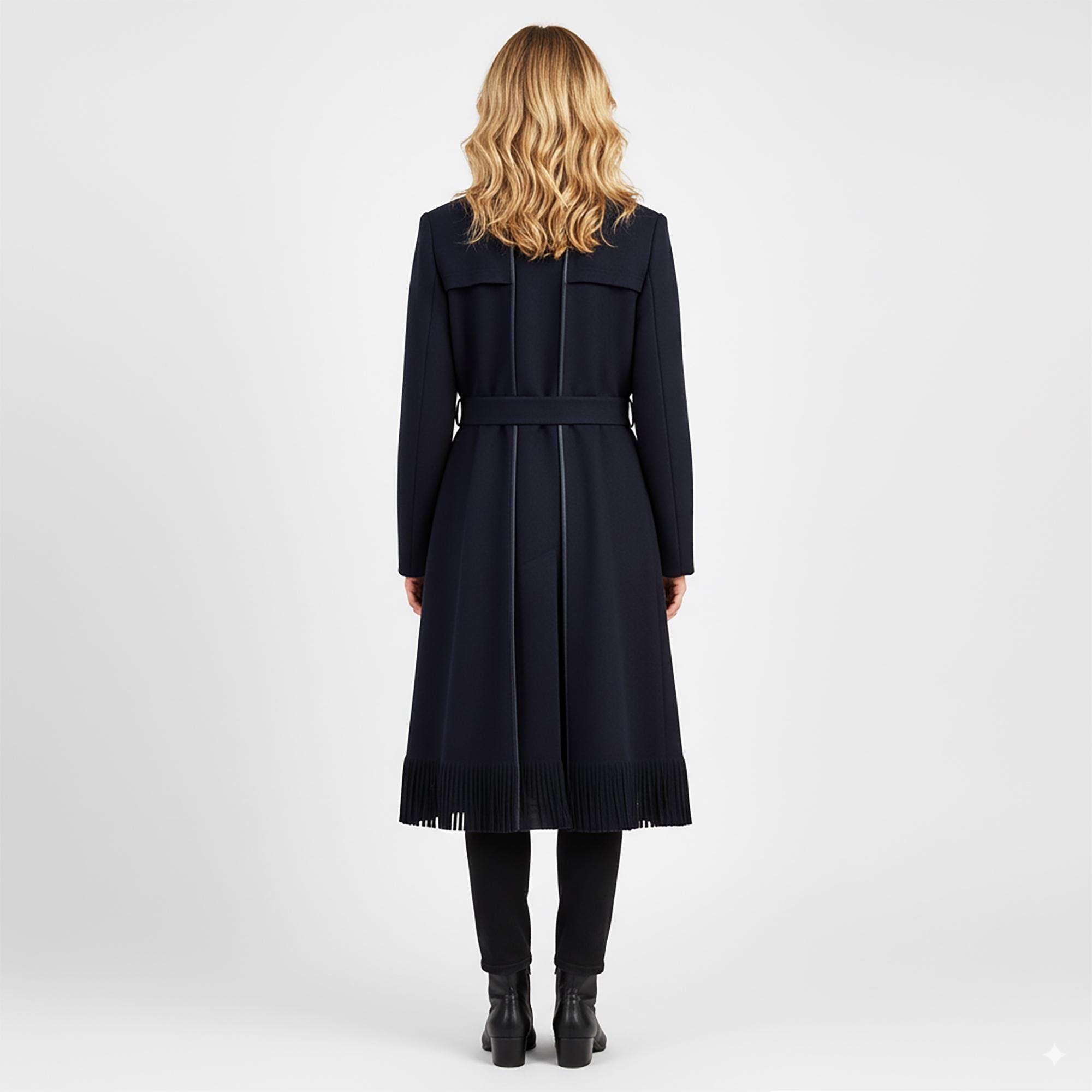 Vintage Costume National Wool Coat - Women's Blue Winter Coat Cnc