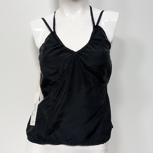 Top Black silk vintage Y2k Gaudi