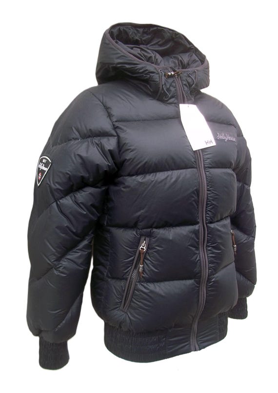 Hooded Goose Down Jacket, Bomber Jacket for Women Black HELLY 