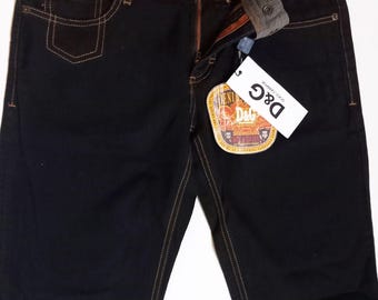 Vintage 2000s Dolce & Gabbana Black Denim Pants, Never Worn, Size